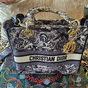 Dior Style Black and White Tote Bag